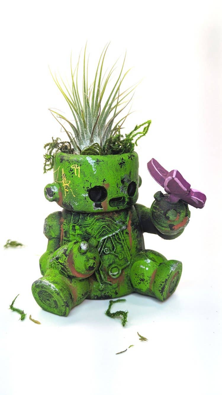 Bot Pots - Cute Decorative Planters for Air Plants, Cactii, - Wholesale Plant Pot - Bot-Pot No.4 | Plantable Sculpture | Cute Succulent Planter