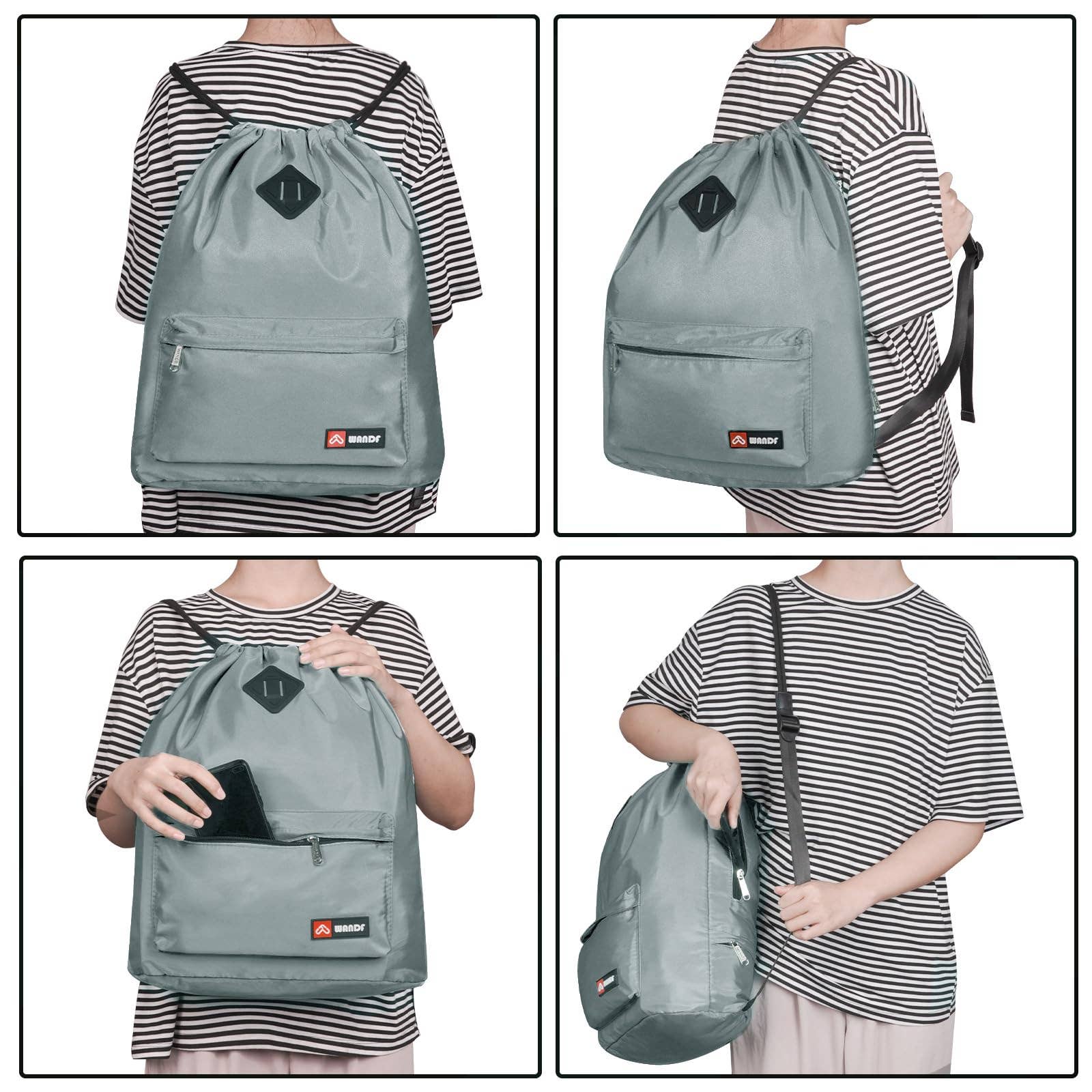 wandf - Wholesale Backpack - Unisex - WF6030 Sport Drawstring Backpack With Shoe Compartment48