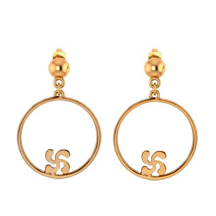 B.O. Puce Pendant Lauburu Cercle Plaqué Or 18k pour la vente par TALISMAN JEWELLERY (D&Fidanverdi, S.L.)