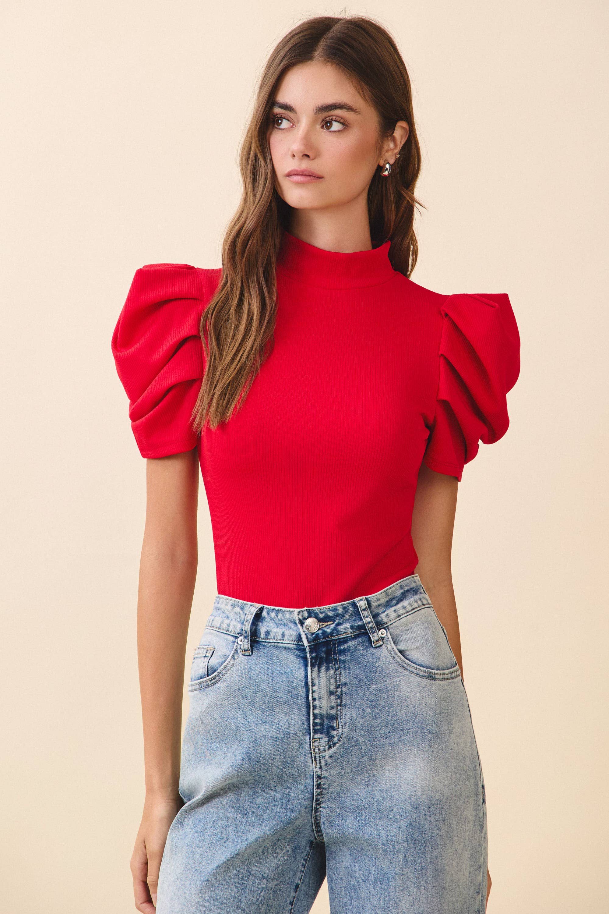 TCEC - Vente Body – femme - CT6595-Body à manches courtes bouffantes en maille extensible8