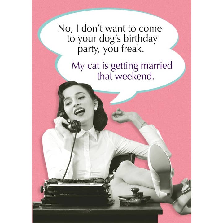 Carte d'anniversaire SA7083 – « Folle aux chats » pour la vente par Shade Tree Greetings