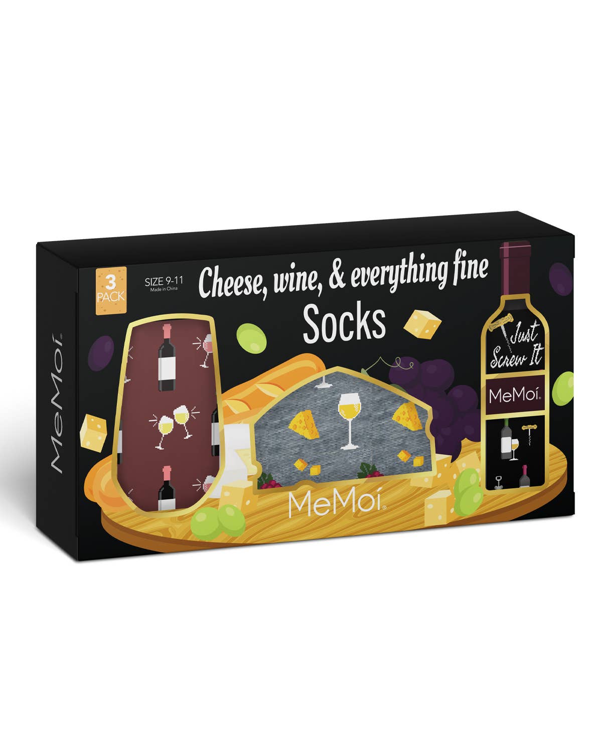 Multi Memoi Geschenkset met 3 paar sokken in wijndoos voor groothandel op Faire0