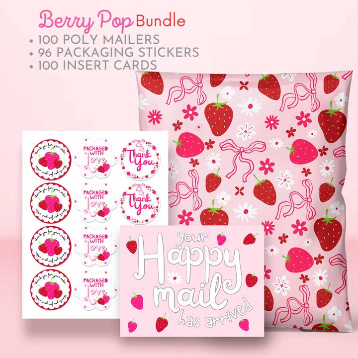 Berry Pop Packaging Bundle for wholesale by Picksie Mailers