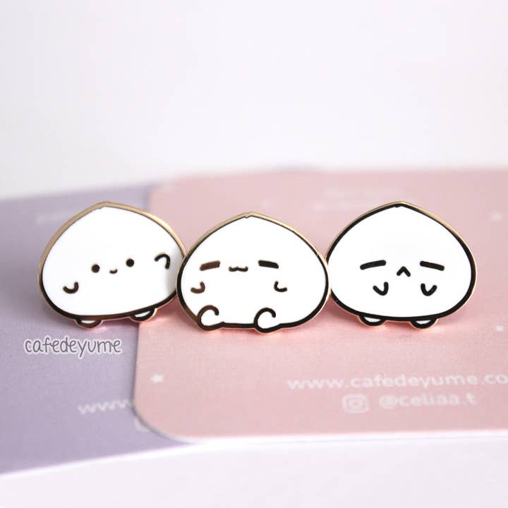 Bao Buddies Mini Enamel Pin for wholesale by Cafe De Yume