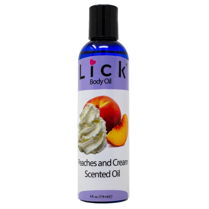 Peaches and Cream Scented Body Oil for wholesale by Lick