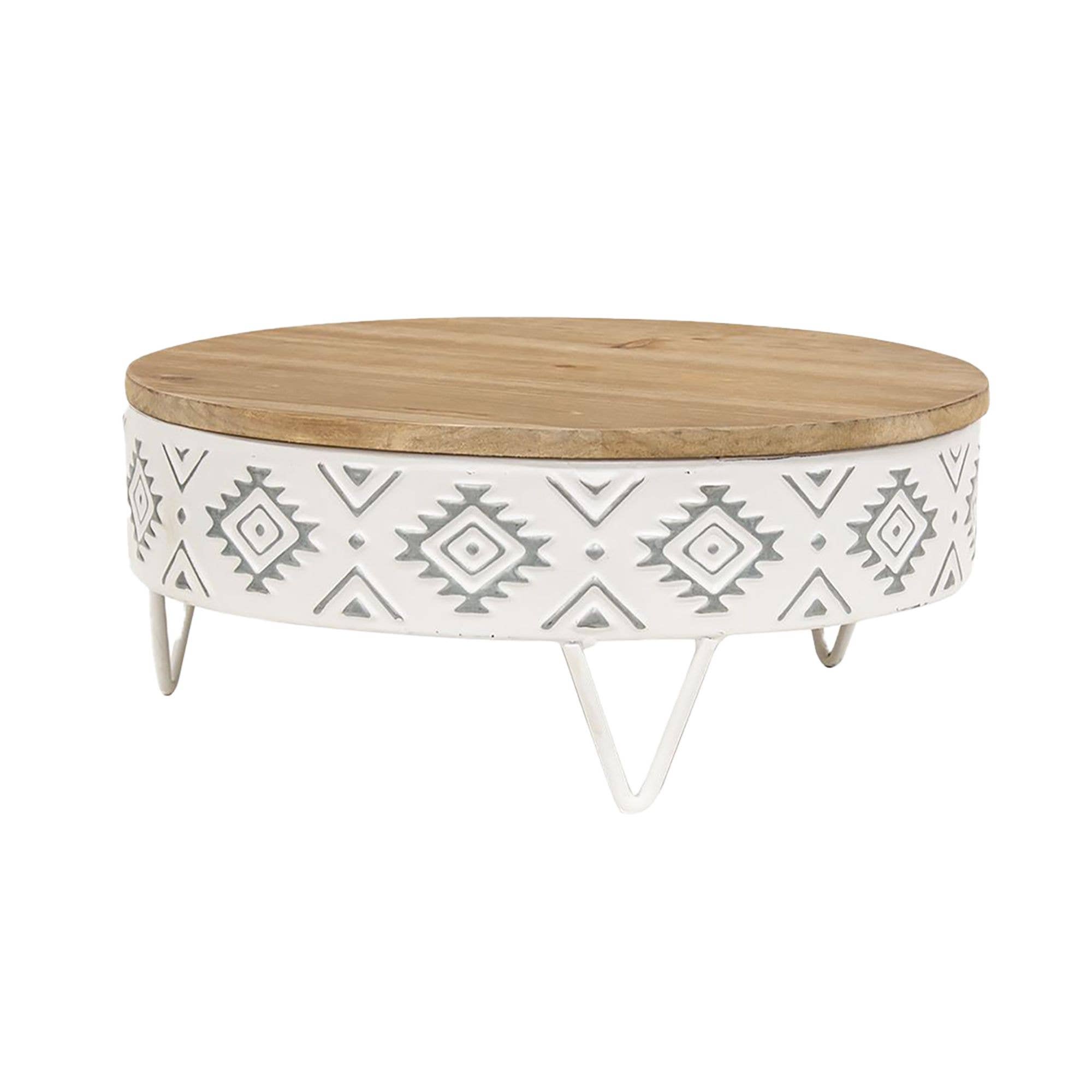 Col House Designs - Wholesale Desk Riser - 2/Set, Aztec White Metal & Wood Risers2