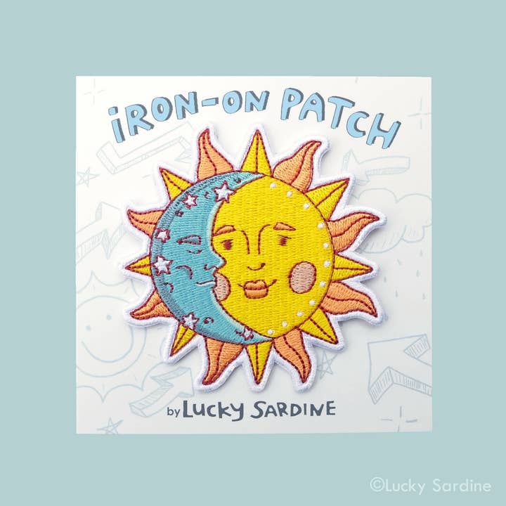 Lucky Sardine - Wholesale Patch - Celestial Sun & Moon, Cosmic Stars Embroidered Iron-On Patch4