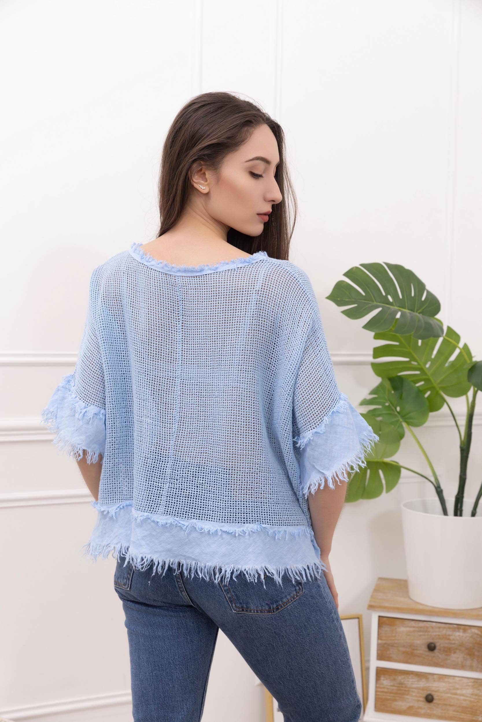 LINEN & COTTON HOUSE – Großhandel Bluse – Damen – TOP AUS BAUMWOLLSTRICK 23911 100 % BAUMWOLLE54