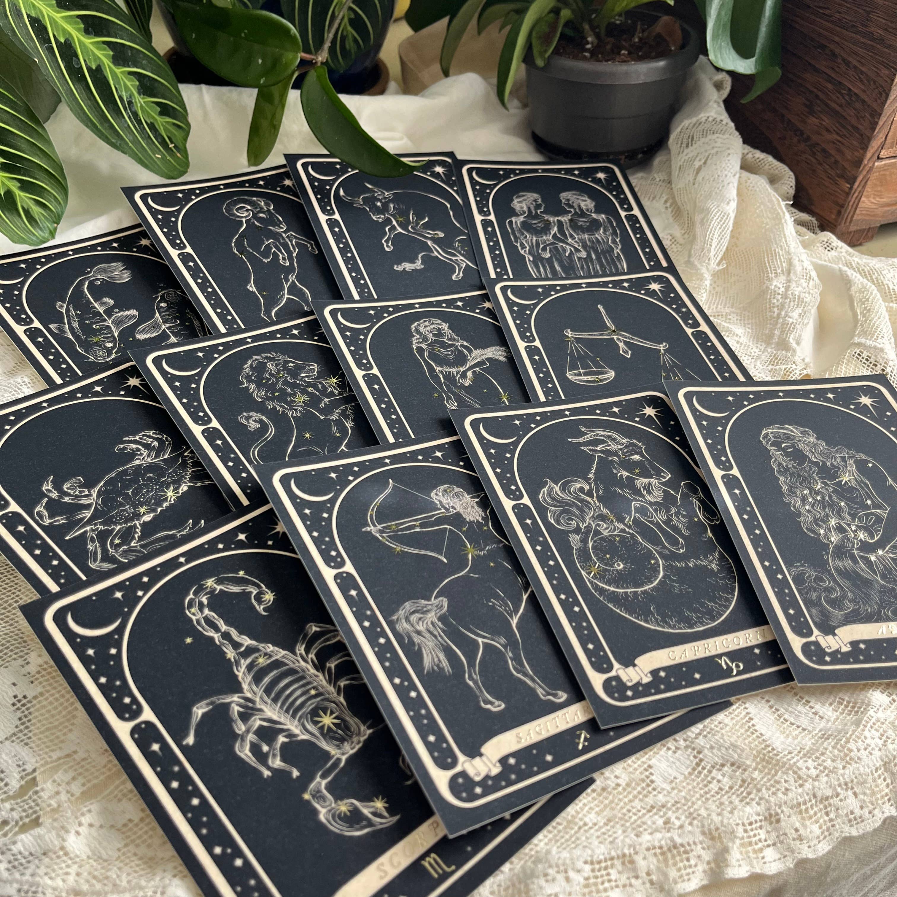 Lauren Noel Studio - Wholesale Postcard - Zodiac Gold Foil Postcard15