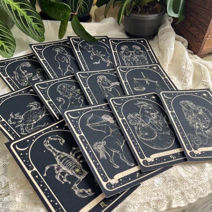 Lauren Noel Studio - Wholesale Postcard - Zodiac Gold Foil Postcard15
