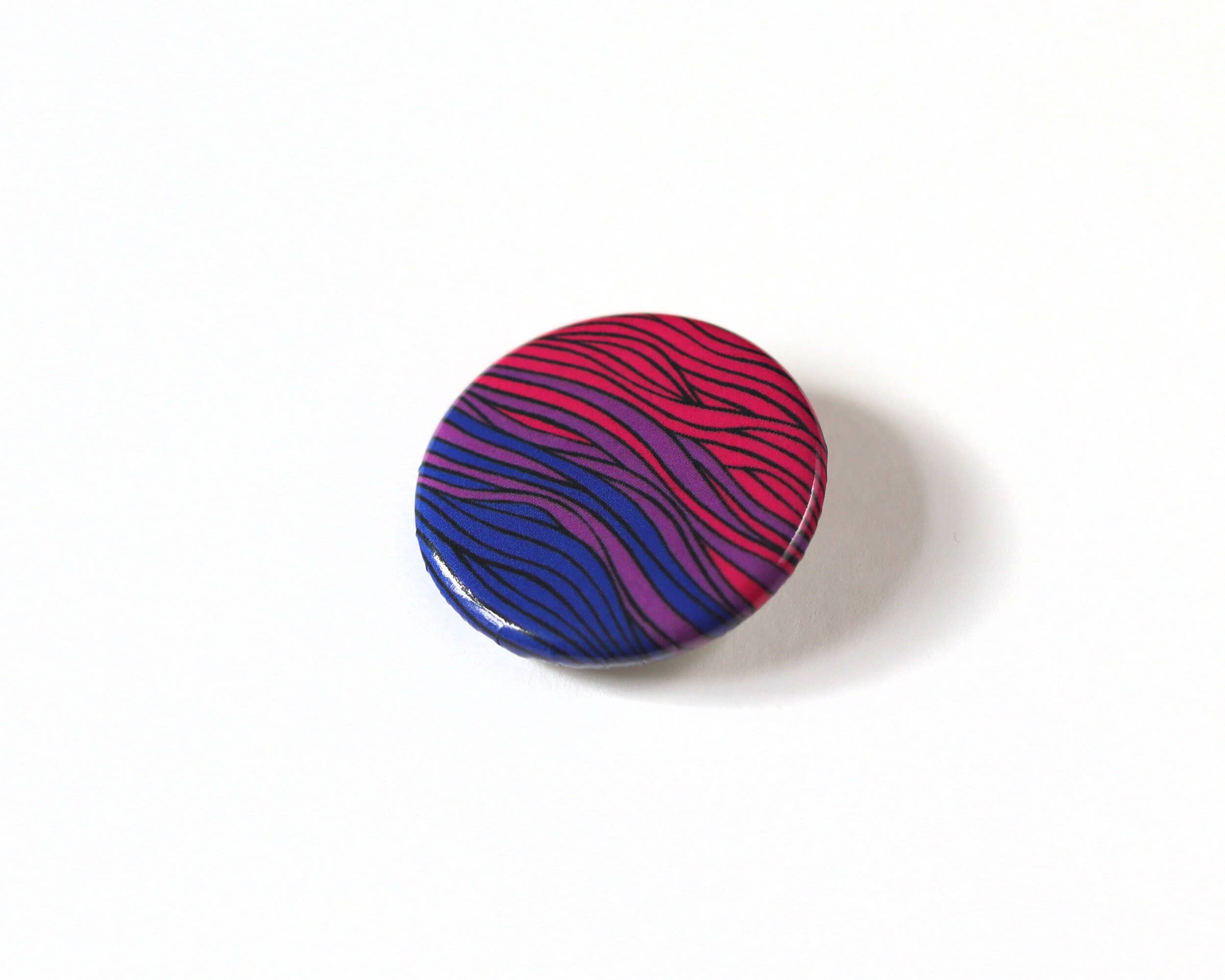 RippleSplash Studio – wholesale Lapel pin/button – Subtle Bisexual Pinback Button - Bisexual Flag Pin3