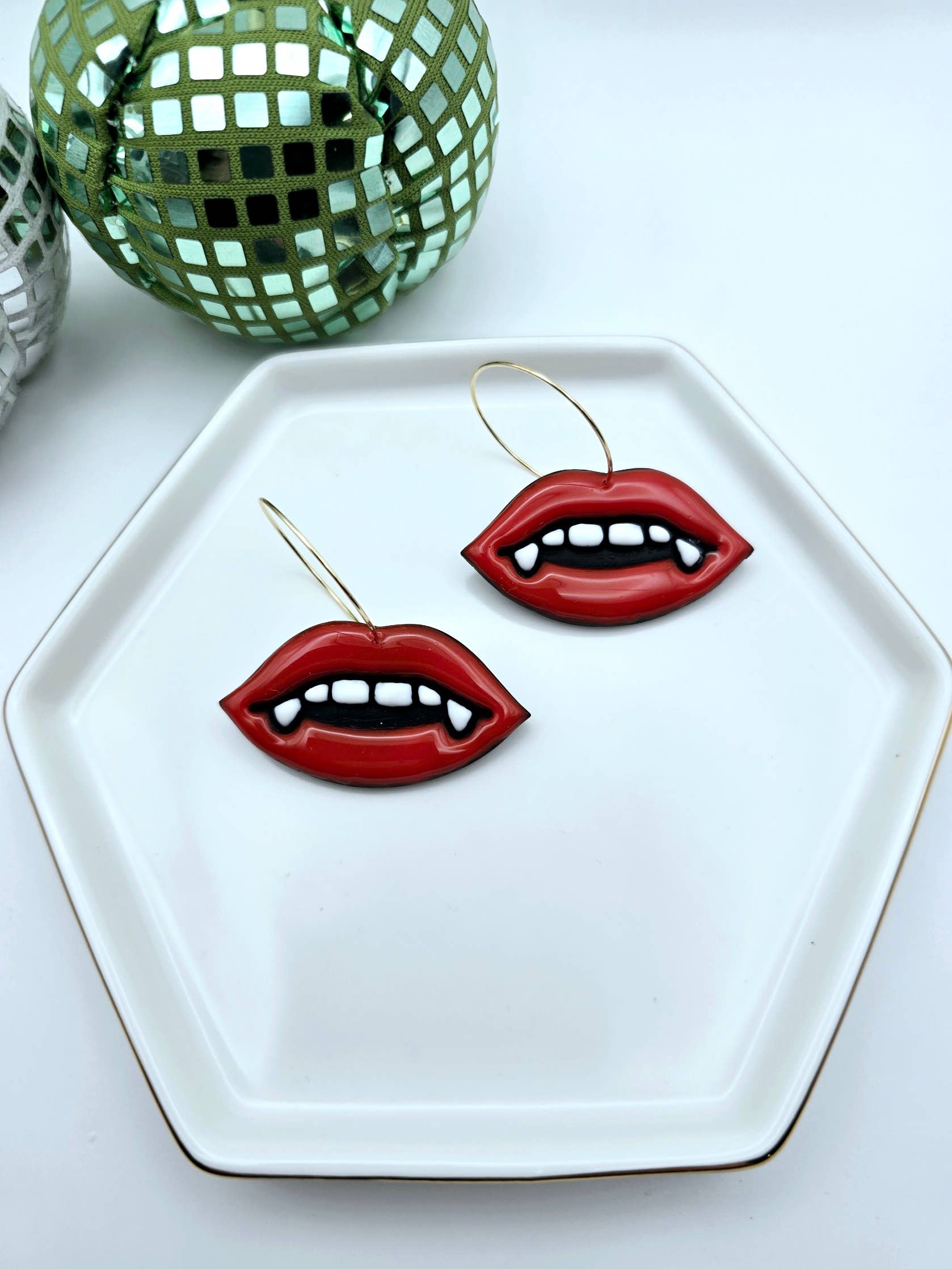 Beckys Creations - Wholesale Dangle Earrings - Vampire Lips Earrings, Halloween, Fall Jewelry0