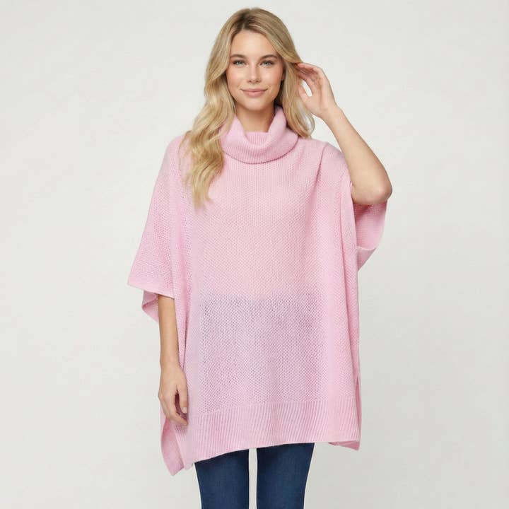 THSP1026: Rosa: Poncho con collo ad anello per la vendita all'ingrosso da parte di Taylor Hill Scarves & Co