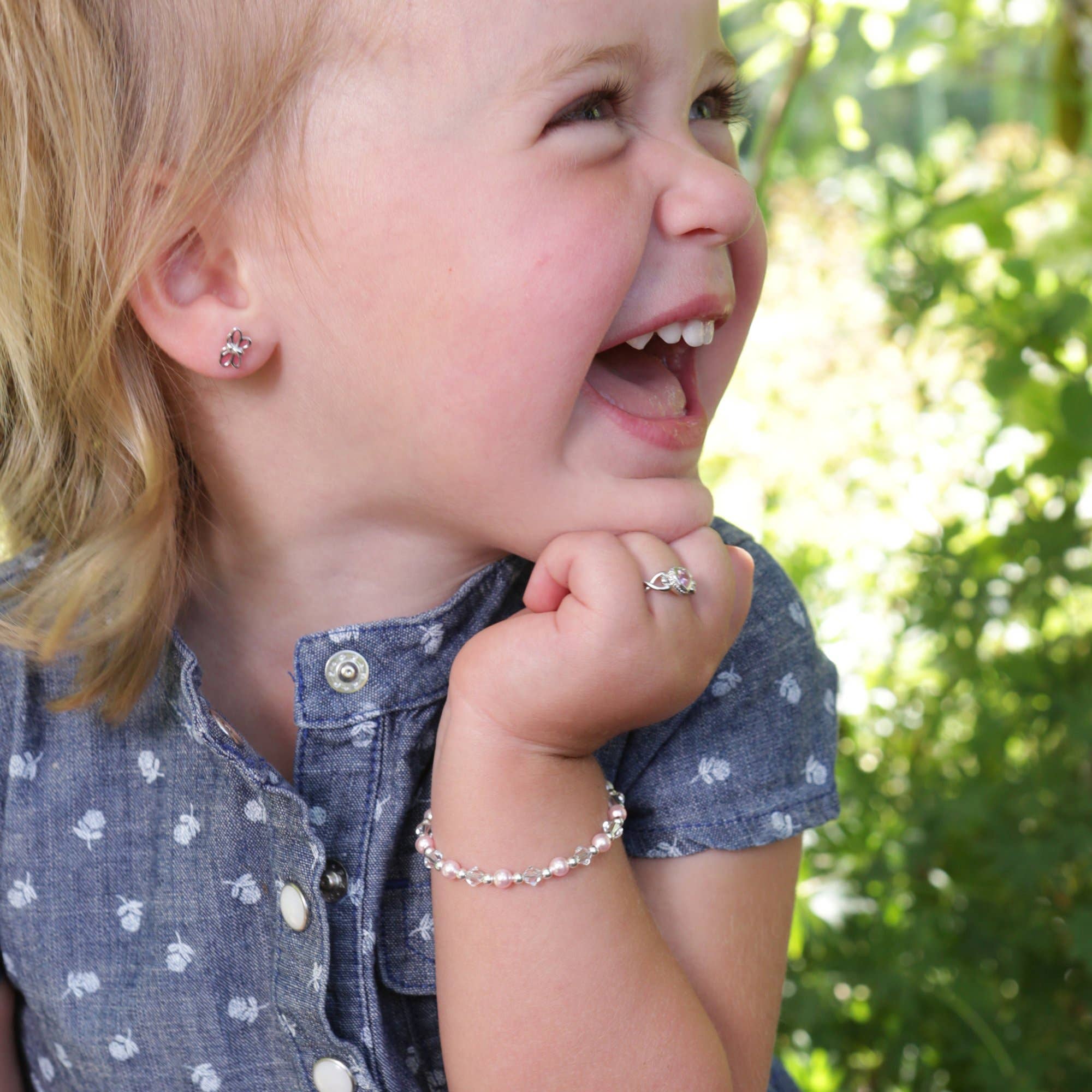 Cherished Moments - Wholesale Beaded Bracelet - Kids - Kid's Sterling Silver Pink Pearl Baby & Children's Bracelet1