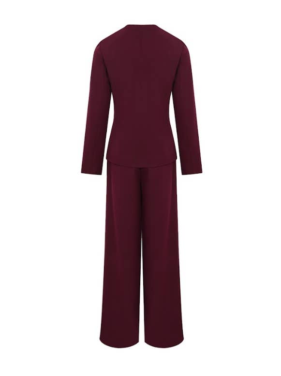 RIVIR – Engroshandel Habitter – til kvinder – Serenity Structure Vævet Langærmet Vest & Bukser Sæt17