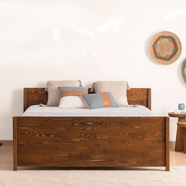 Merkur model wooden bed single pine wood - BROWN for wholesale by Deholzwart GmbH