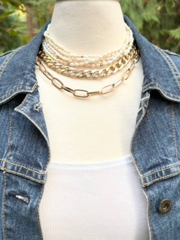 Gold Chain Necklace Large Lightweight Chunky Choker for wholesale by Red Truck Designs