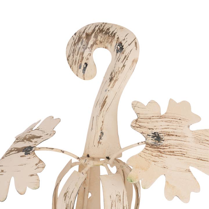 My Amigos Imports - Wholesale Decorative Tabletop Object - CLEARANCE-Fancy Metal Pumpkin-Farmhouse-2 Sizes-White1