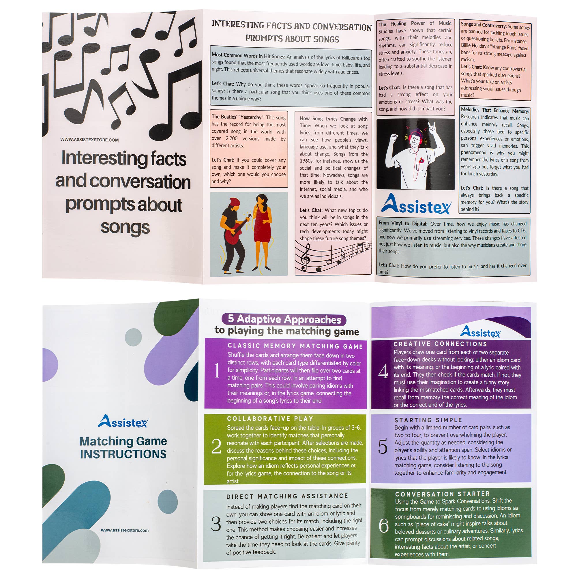 Assistex - Wholesale Card Game - Matching Memory Card Games, 2in1 Lyric and Idiom for Seniors3