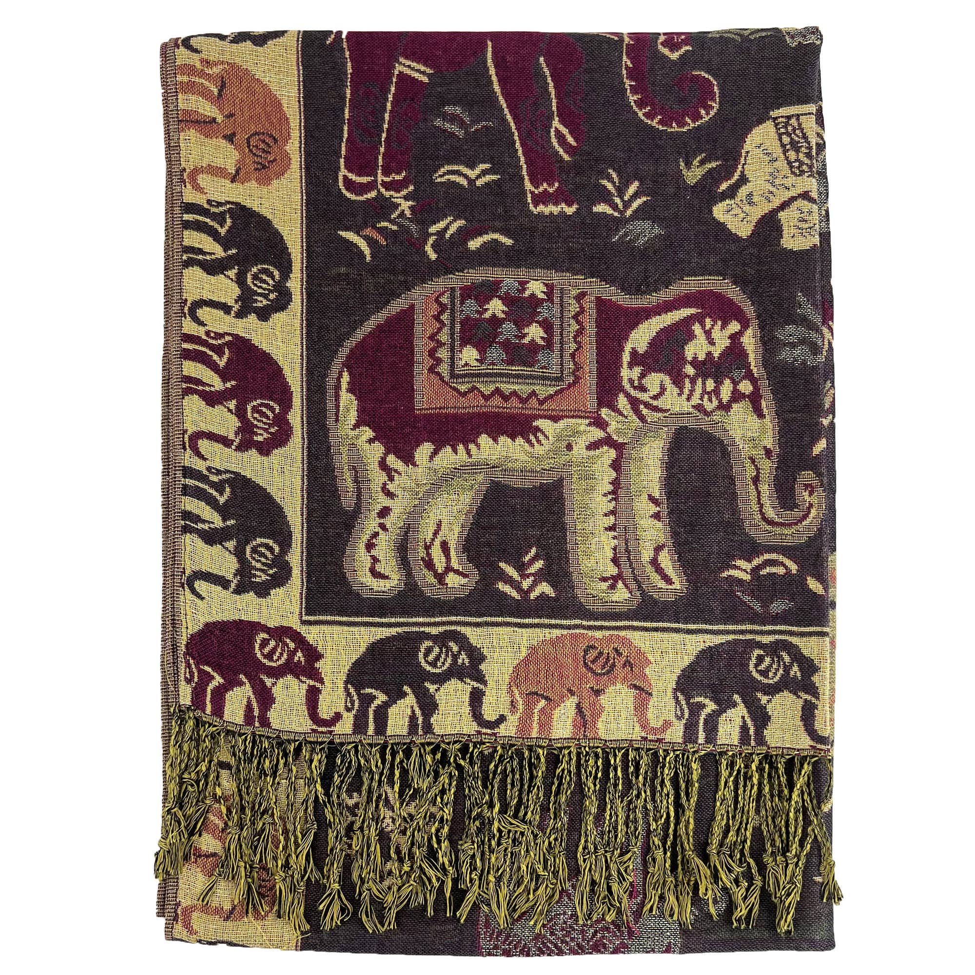 ASSORTED Metallic Pashmina Elephant Pattern GM35 (12PC) for wholesale on Faire10