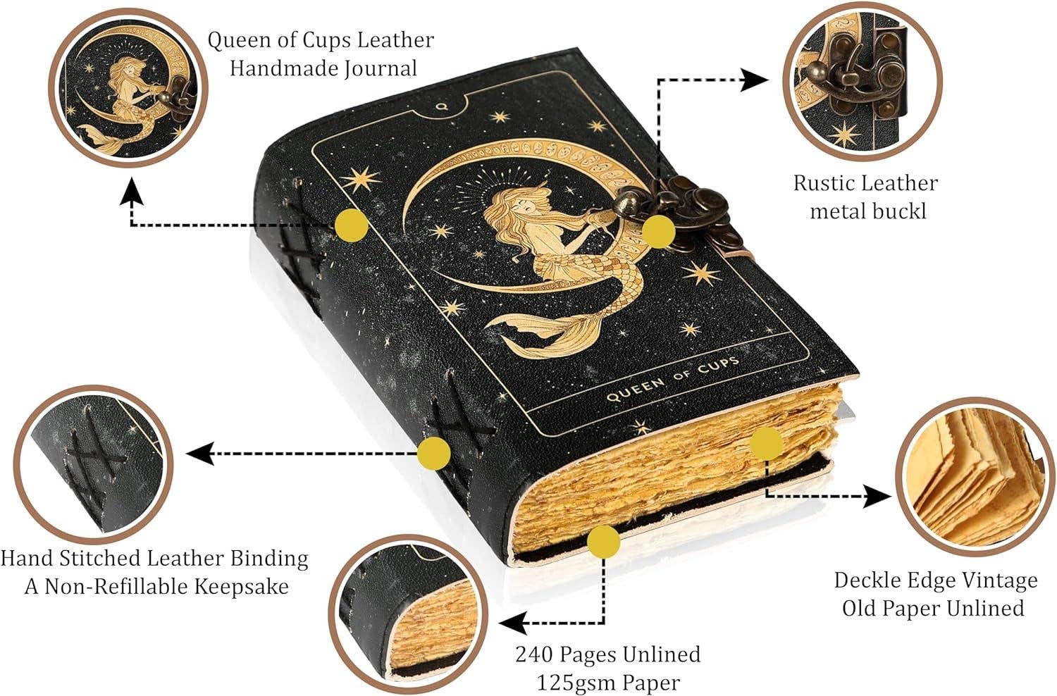 Tuzech Leather – wholesale Journal och dagbok – TUZECH läderklätt anteckningsbok med grimoirestil och ojämna kanter för män och kvinnor84