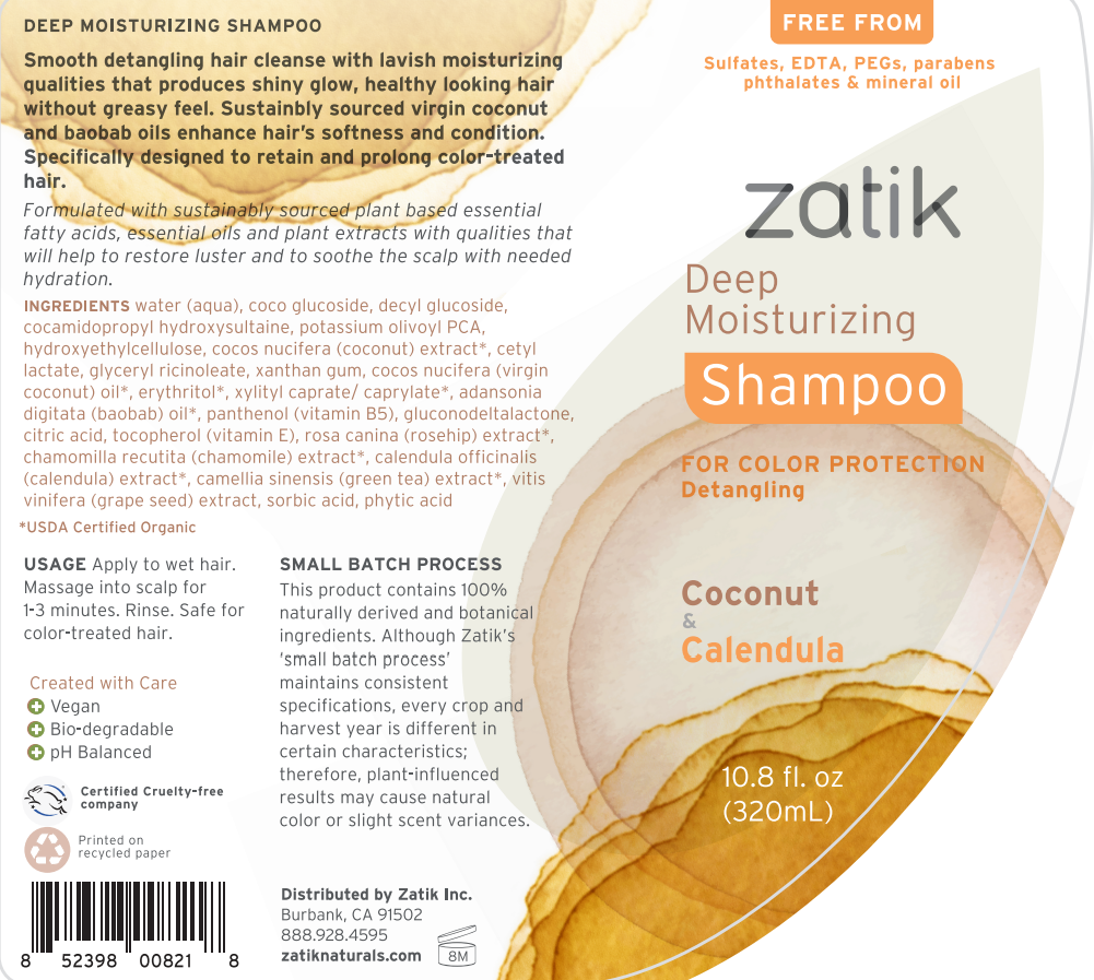 Zatik Naturals - Wholesale Hair Shampoo - Deep Moisturizing Shampoo, Coconut & Calendula, 10.8 oz1