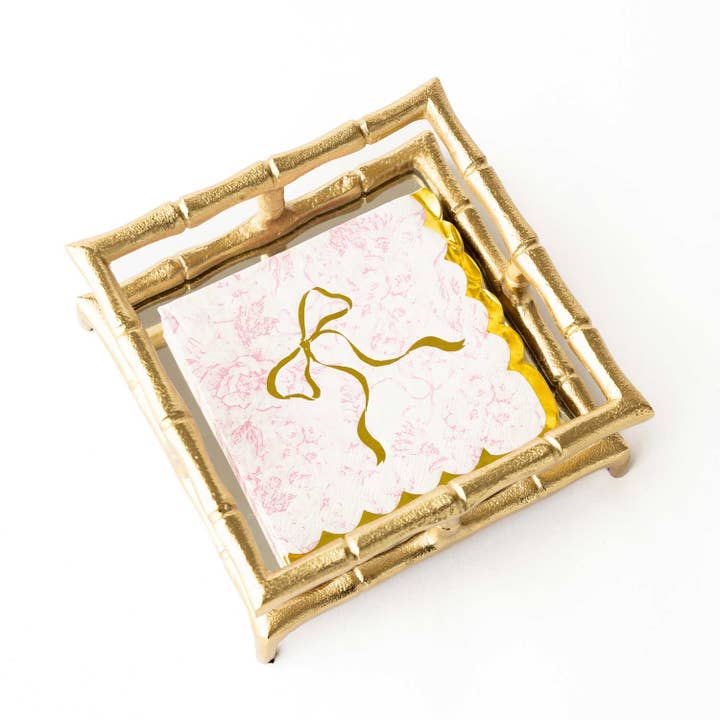 8 Oak Lane - Wholesale Disposable Napkin - Pink Bow Toile Paper Beverage Napkin Packs1