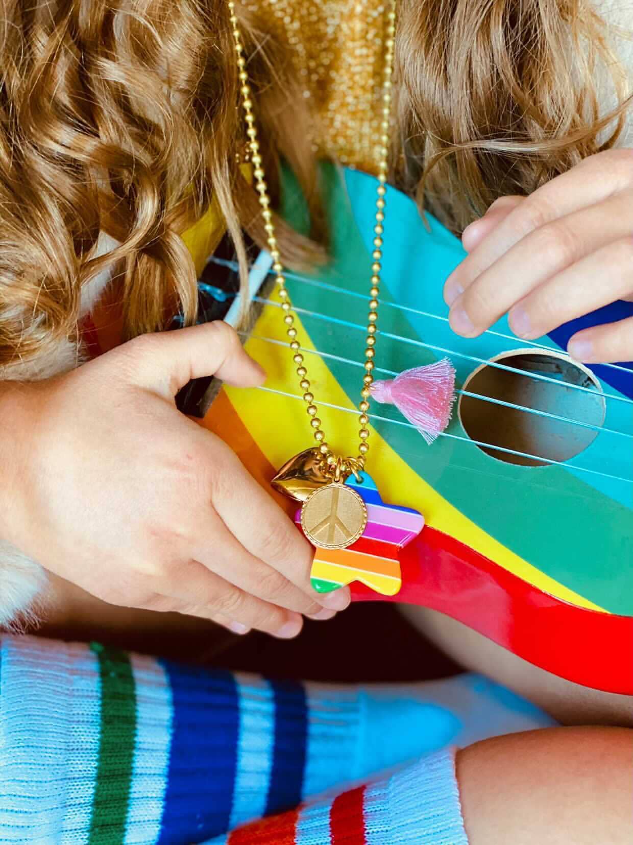 Gunner & Lux - Vente Collier – enfant - Collier Charms Amour & Paix3