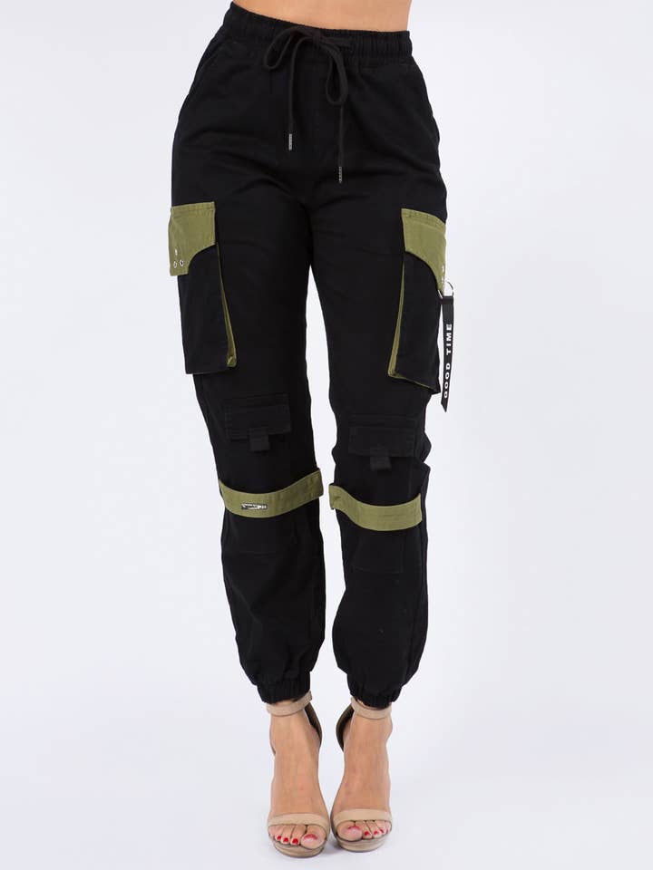 Calypso Olive Cargo Jogger for wholesale by LAX’D