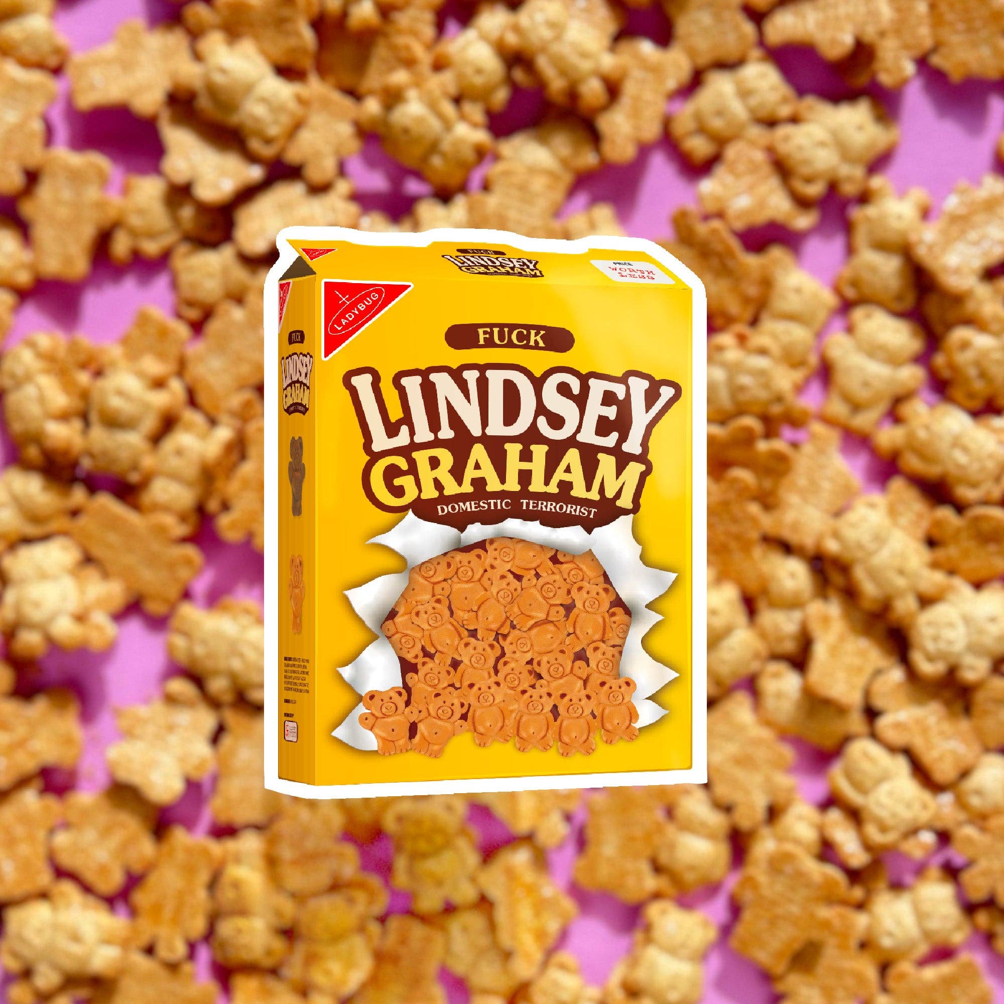 Sassed Studios - Wholesale Sticker - Lindsey Graham Cracker Sticker1