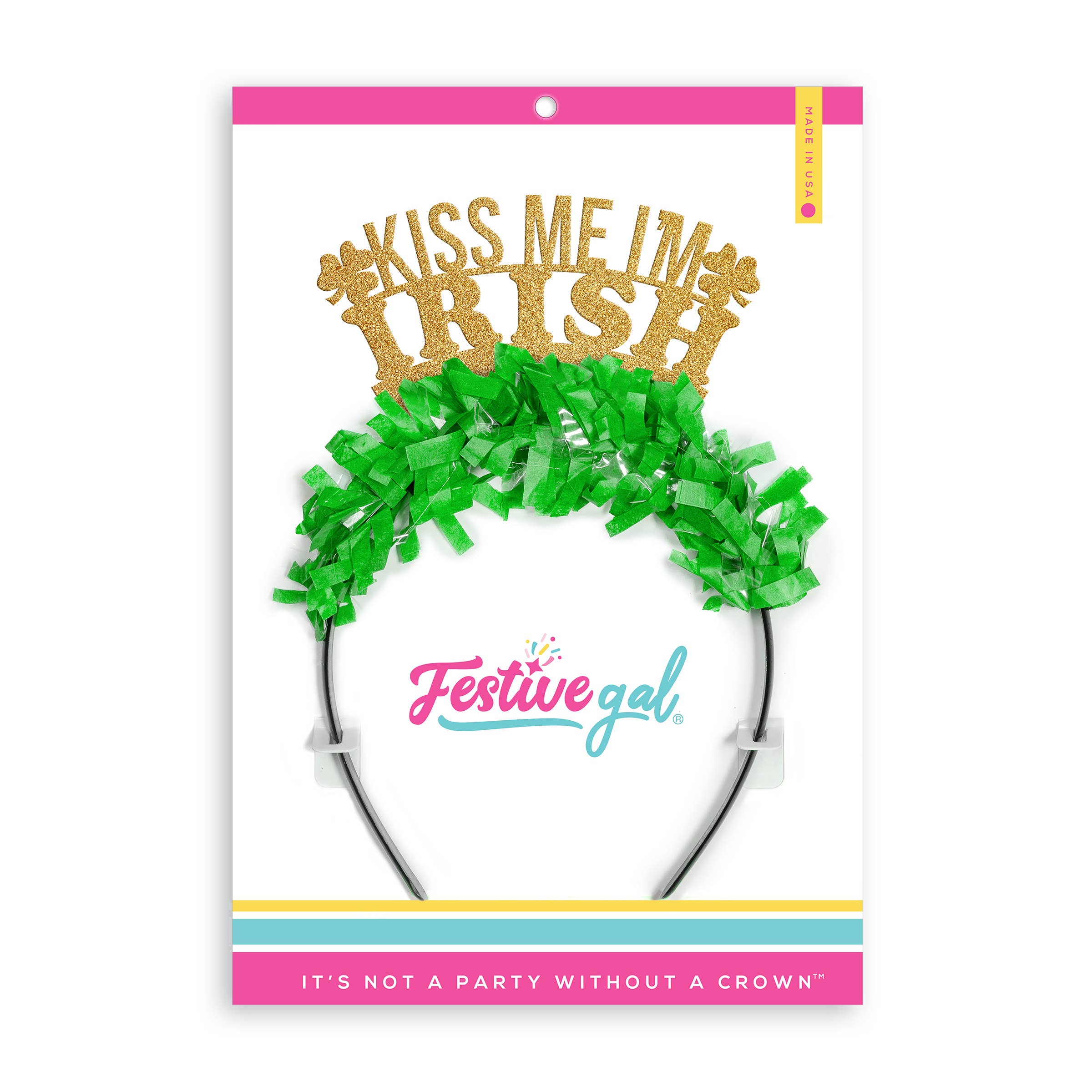 Festive Gal - Wholesale Party Hat/Crown - Kiss Me I'm Irish St. Patricks Day Party Headband Crown1