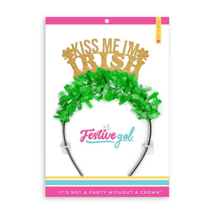 Festive Gal - Wholesale Party Hat/Crown - Kiss Me I'm Irish St. Patricks Day Party Headband Crown1