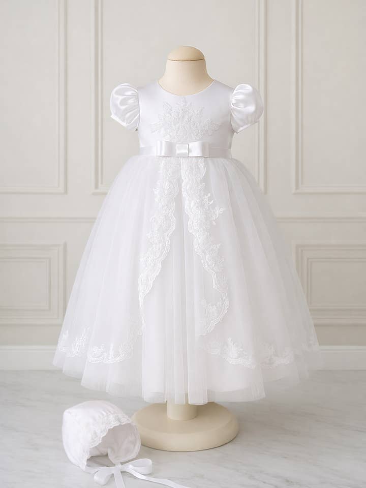 Bajabella - Wholesale Dress - Baby - Christening, Baptism White Dress, Baby Girl Gown