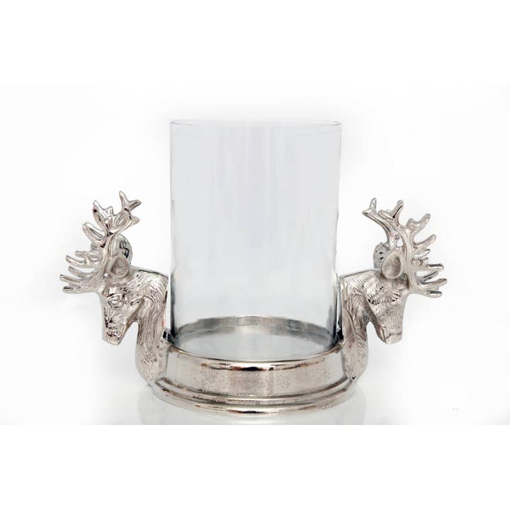Geko Products - Wholesale Candle Holder - Stag Double Head Pillar Candle Holder