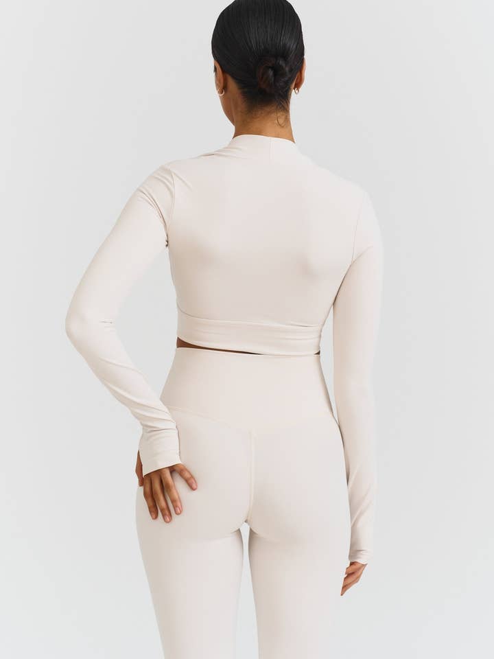 Sisterly Tribe - Wholesale Athletic Top - Women's - Softsculpt Bolero Long Sleeve Top - Marshmallow4