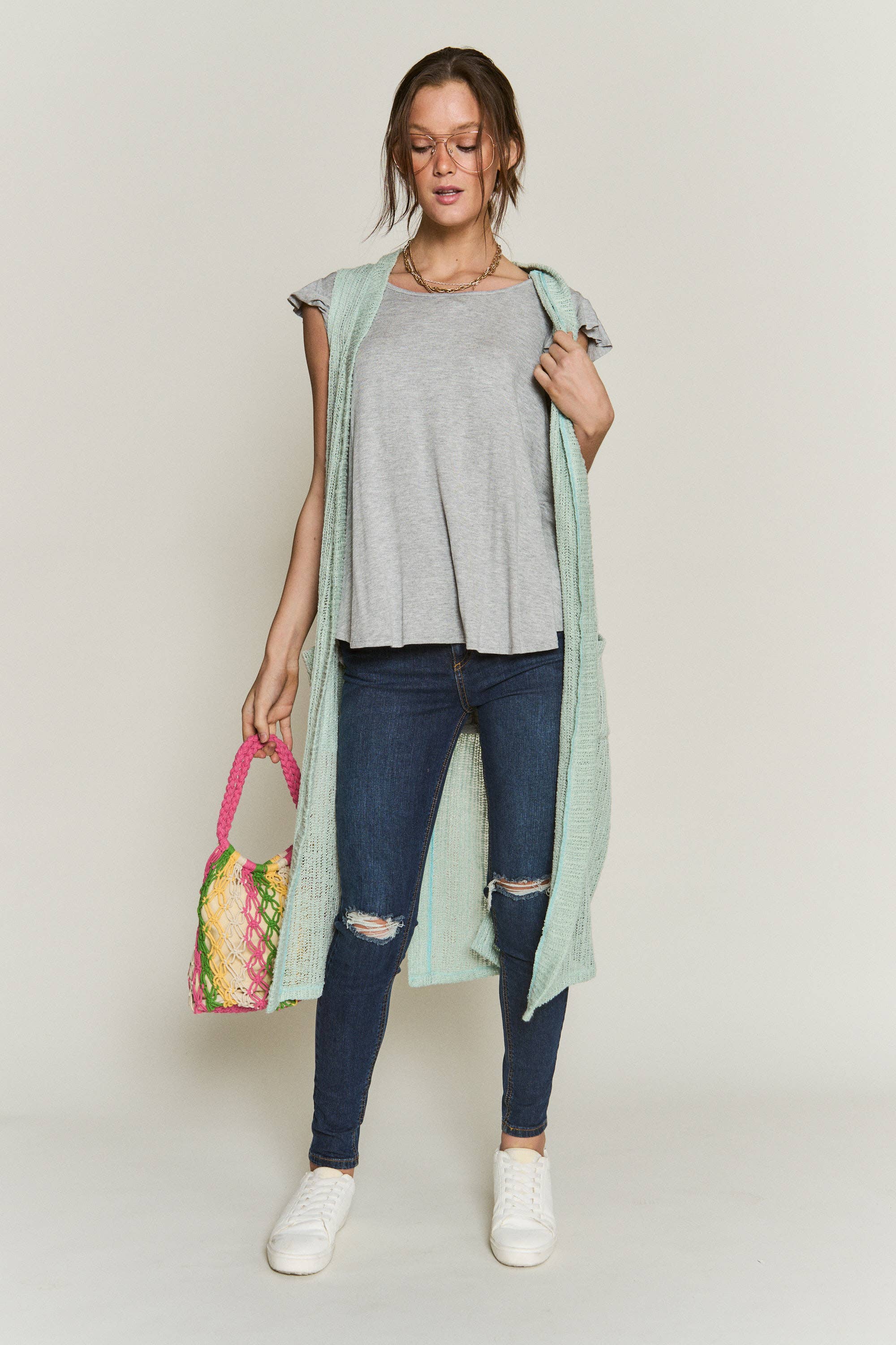 JADE BY JANE - Wholesale Cardigan - Dames - PLUS SIZE Gebreid sweatervest zonder mouwen16