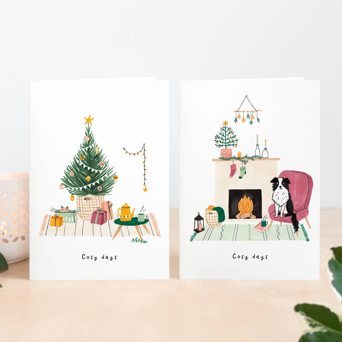 Studio Kuukeluus - Venta al por mayor Tarjetas de Navidad - Tarjeta de Navidad con gato acogedor en caja1