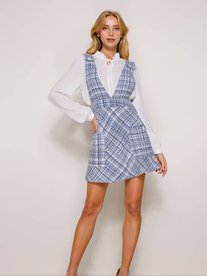 Jupe en tweed avec poches avant - LSK10052-01 pour la vente par Love is All