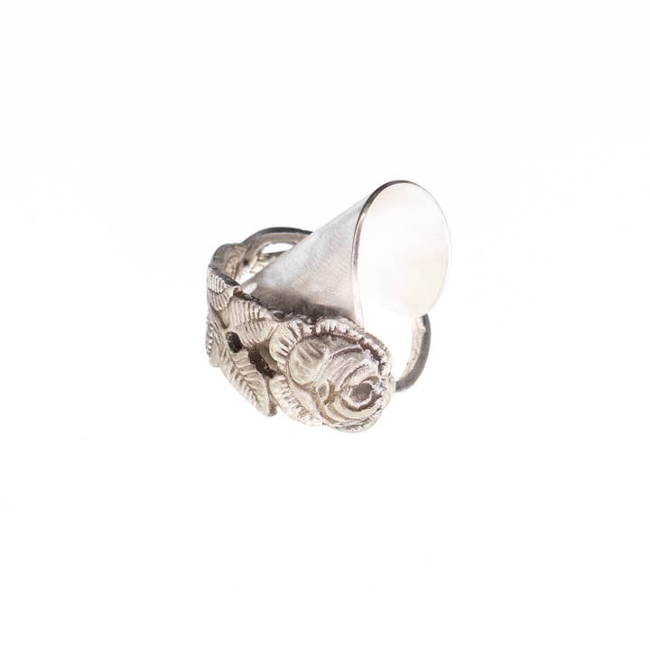 Gleamlety – Großhandel Cocktail-/Statement-Ring – Pink Silber Schmuck Besteck Löffel Ring