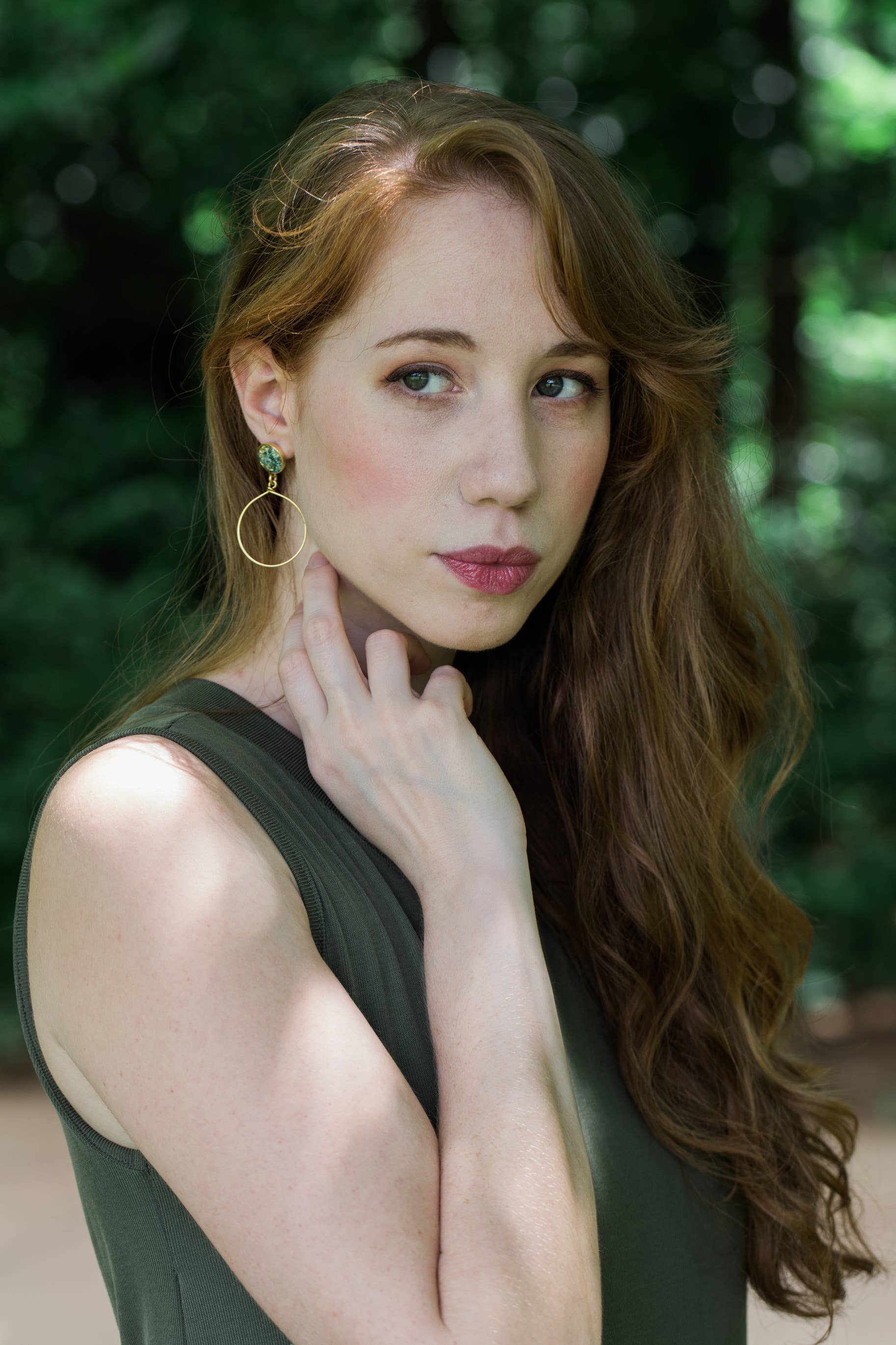 Cameoko - Wholesale Dangle Earrings - The Sienna Earrings- Crushed Gem Post Hoops1