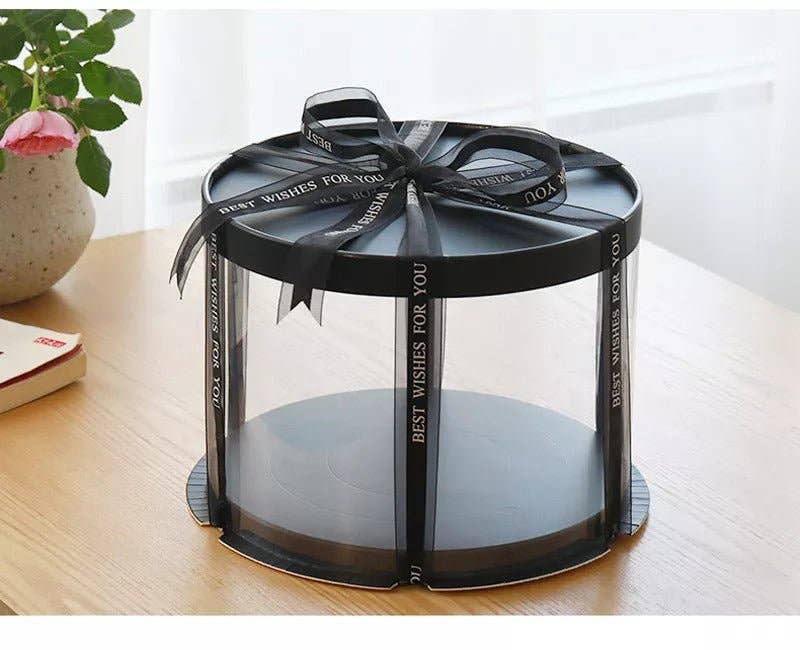 Elegant Design Supply – wholesale Cake stand – Round Tall Transparent Clear Box with base and CLEAR Lid11