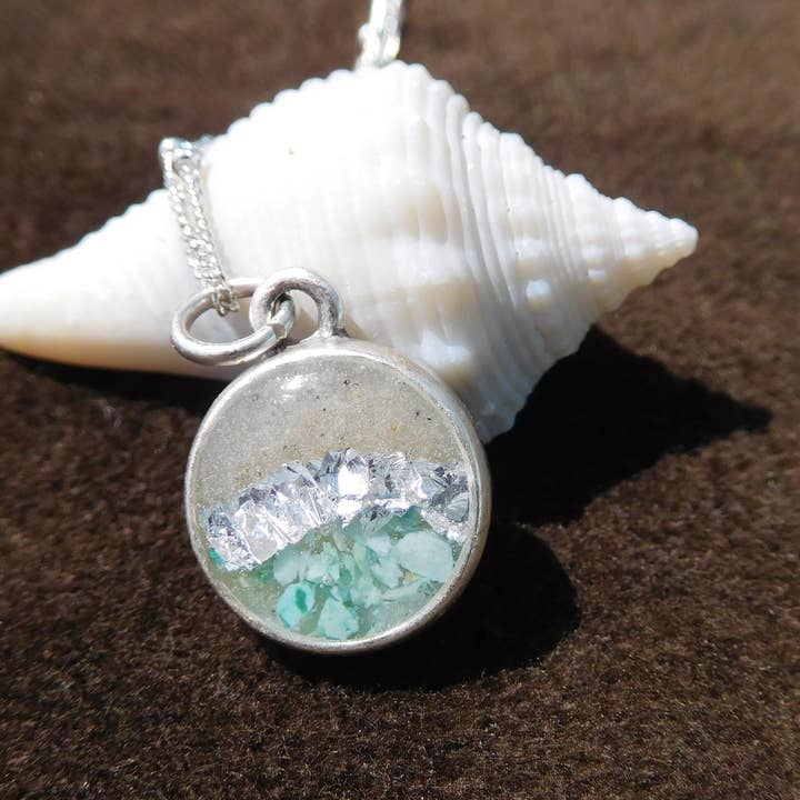 Art & Soul 30a - Wholesale Pendant/Charm Necklace - Customizable Beach Charm Necklace with Real Sand