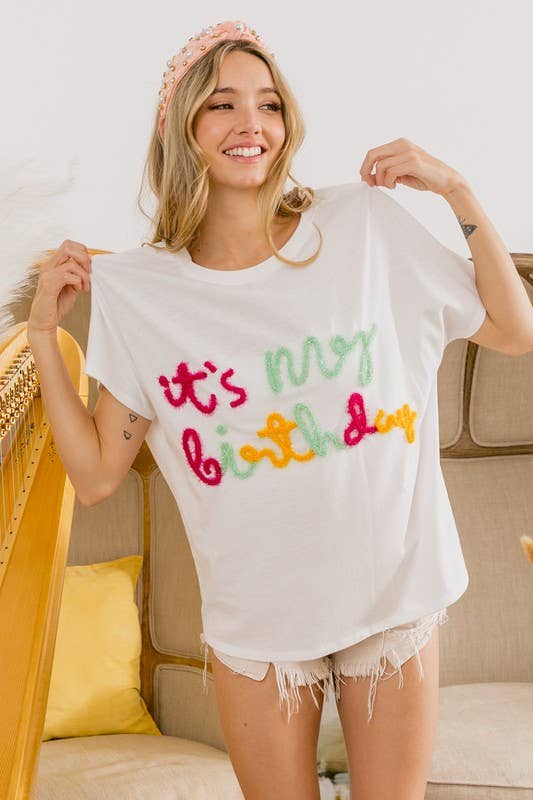 Vanilla Monkey - Wholesale Tunic - Women's - Metallic Letter Short Dolman Sleeve Top2