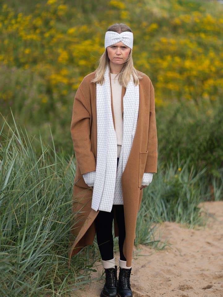 Nuage Houndstooth Scarf for wholesale by Hilary Jane Keyes