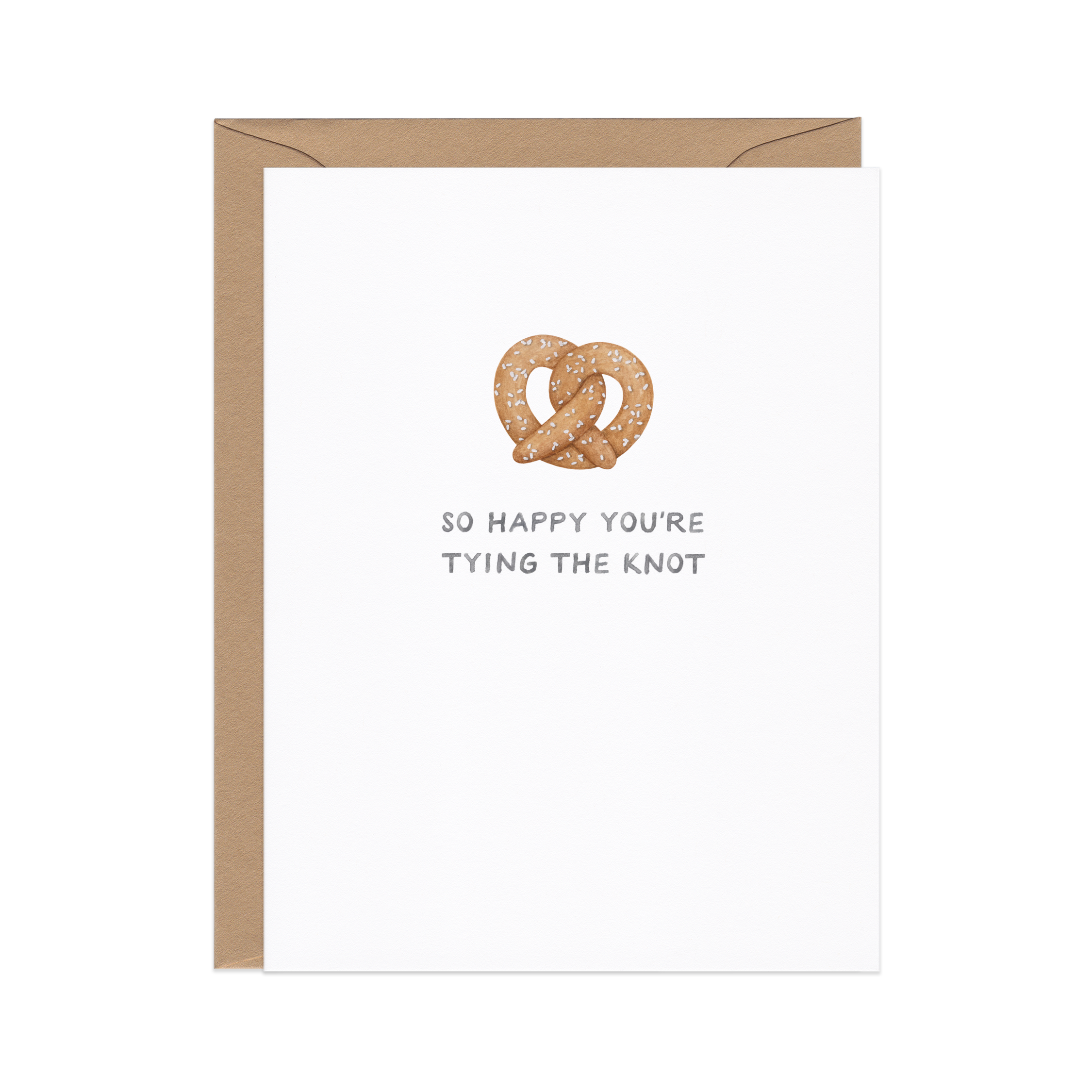 Amy Zhang - Wholesale Wedding Card - Tying the Knot Pretzel — Food Pun Wedding Card1