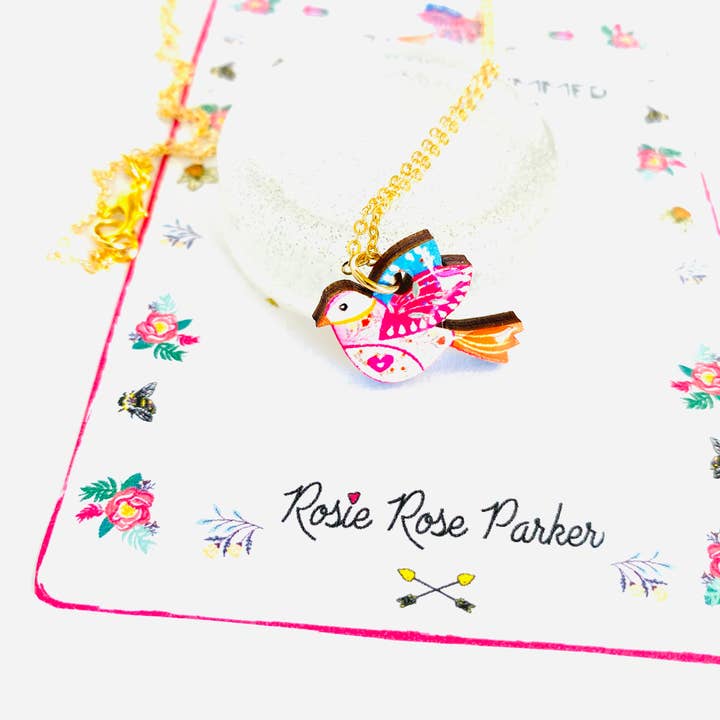 Rosie Rose Parker - Wholesale Pendant/charm necklace - Dainty charm necklace for ladies bird jewellery uk 1