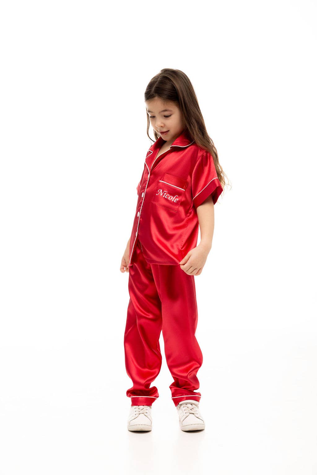 Sisters G Kids - Wholesale Sleepwear Set - Kids - Kids Satin Pajamas Short Sleeves + Pants 12