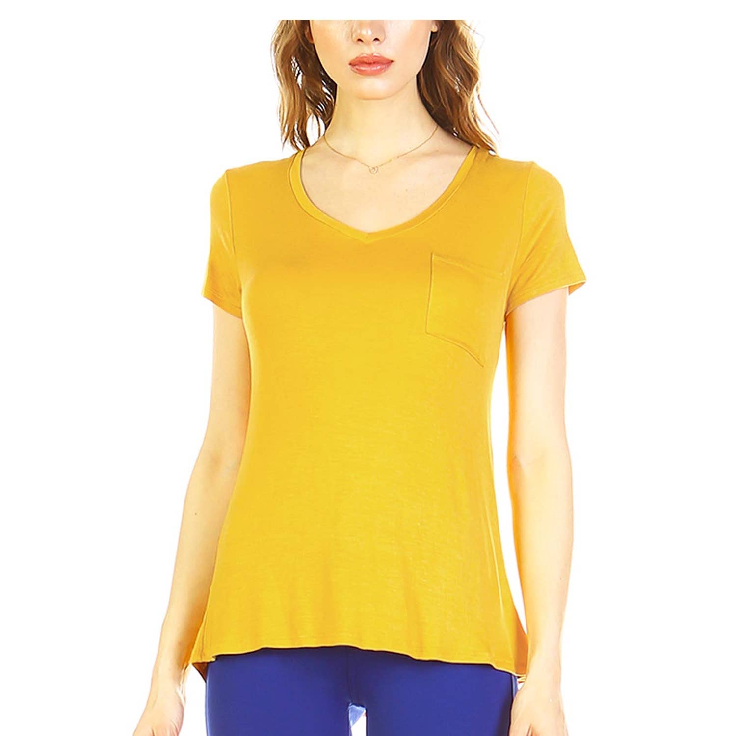 JHP Collection - Wholesale Shirt - Women's - WOMENS CASUAL SOLID V NECK SHORT SLEEVE T SHIRT8