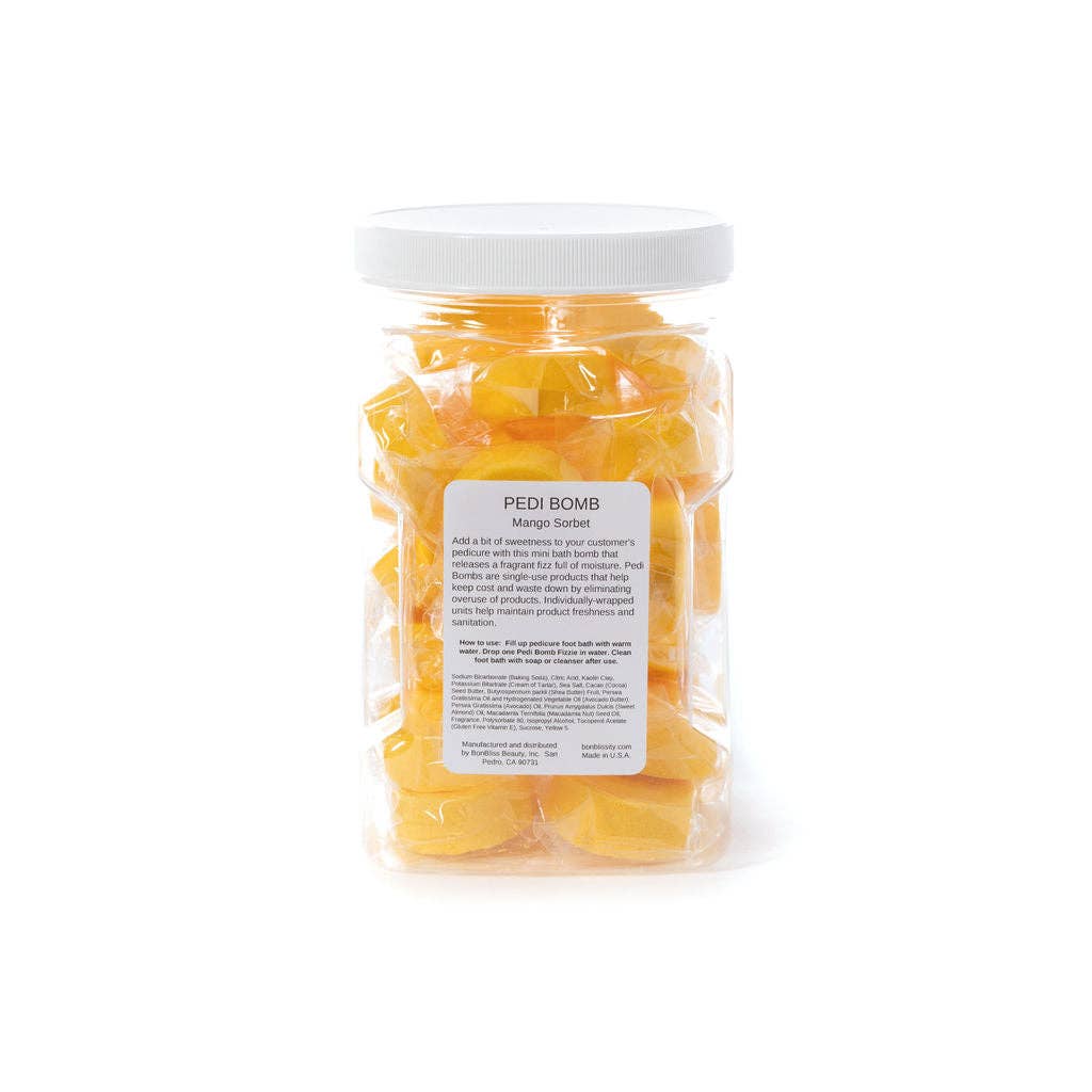 Bonblissity - Wholesale Bath Soak/Milk - Back Bar Pedi Bomb Foot Soak Fizzies (30 pcs) - Mango Sorbet1