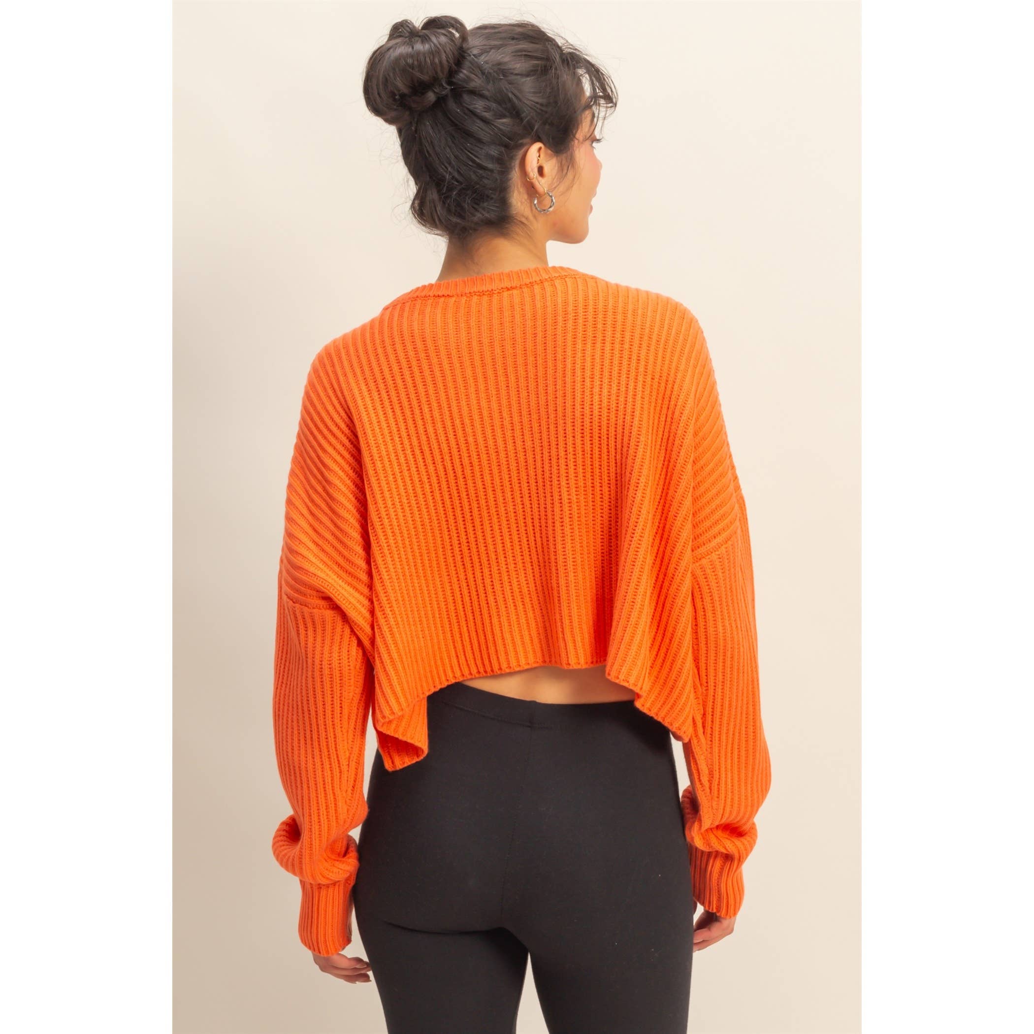 Double Zero - Wholesale Knit Sweater - Women's - Cropped Knit Sweater With Crew Neck23